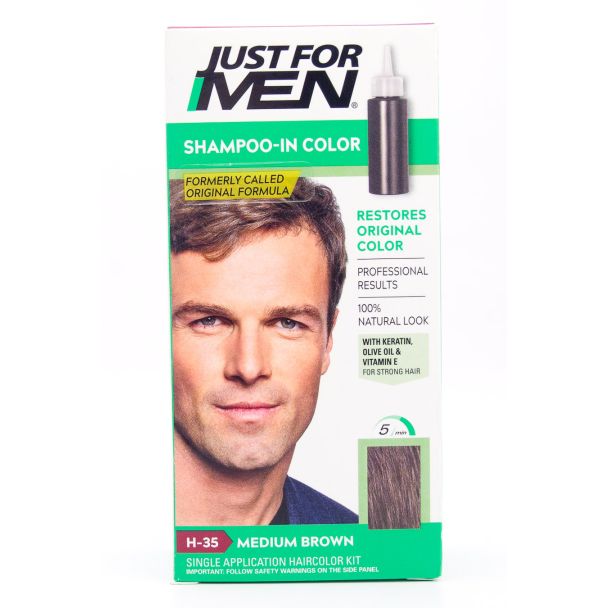 Just For Men Shampoo-In Color H-35 Medium Brown Single Application Kit