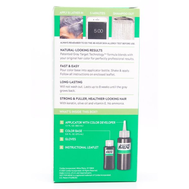 Just For Men Shampoo-In Color H-55 Real Black Single Application Kit