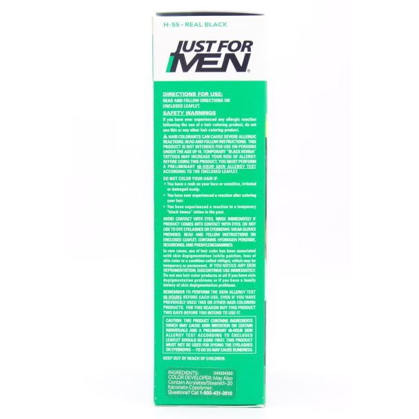 Just For Men Shampoo-In Color H-55 Real Black Single Application Kit