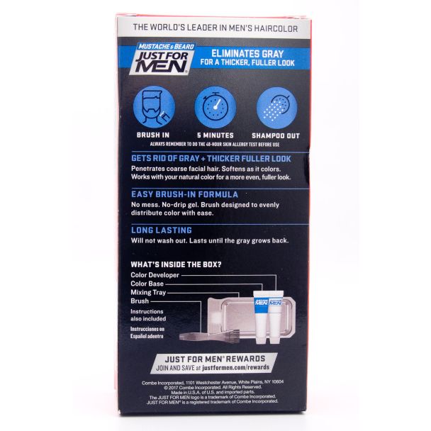 Just For Men Mustache & Beard M-60 Jet Black net wt 2 x 0.5 oz