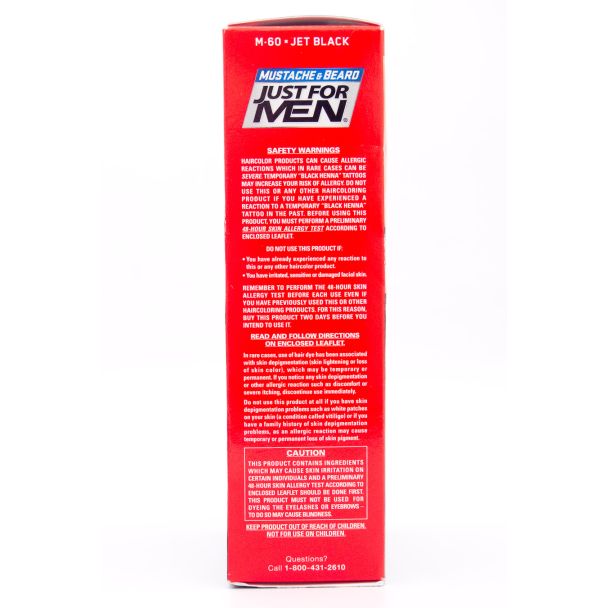 Just For Men Mustache & Beard M-60 Jet Black net wt 2 x 0.5 oz
