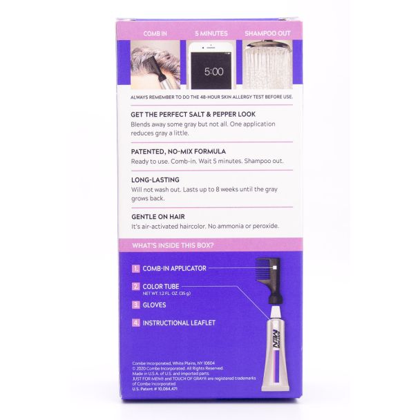 Just For Men Touch of Gray T-35 Medium Brown Hair Color Single Application Kit