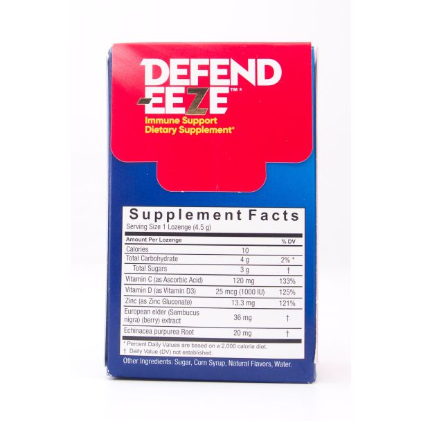 Cold-Eeze Defend-Eeze Immune Support Dietary Supplement Natural Elderberry Flavor 30 Lozenges