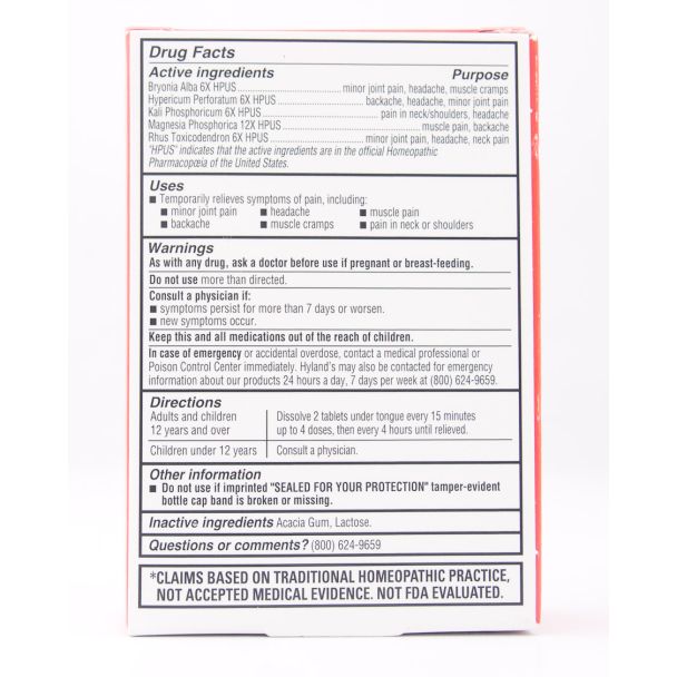 Hyland's Naturals Homeopathic Pain Relief 100 Quick-Dissolving Tablets