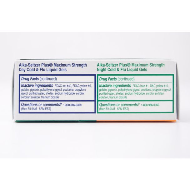Alka-Seltzer Plus Maximum Strength Cold & Flu Day & Night 12 Day Liquid Gels & 8 Night Liquid Gels