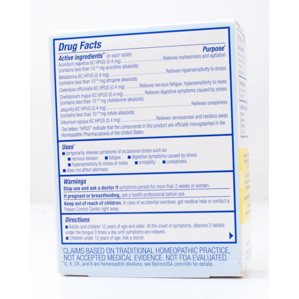 Boiron StressCalm Stress Relief Unflavored 60 Meltaway Tablets