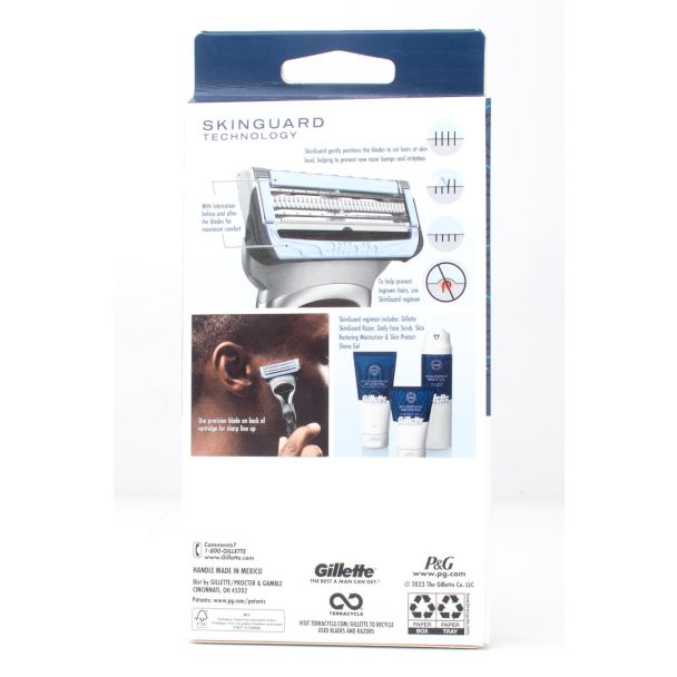 Gillette Skinguard Razor for Sensitive Skin 1 Razor & 2 Cartridges
