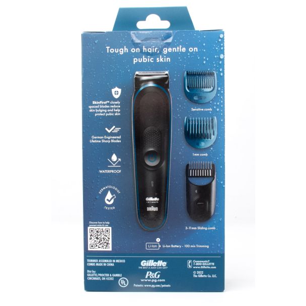 Gillette Intimate Gentle & Easy Pubic Hair Trimmer by Braun 1 Trimmer & 3 Combs