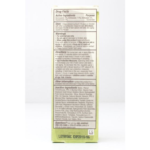 Aveeno Positively Radiant CC Cream with Sunscreen Medium Tinted Moisturizer 2.5 fl oz