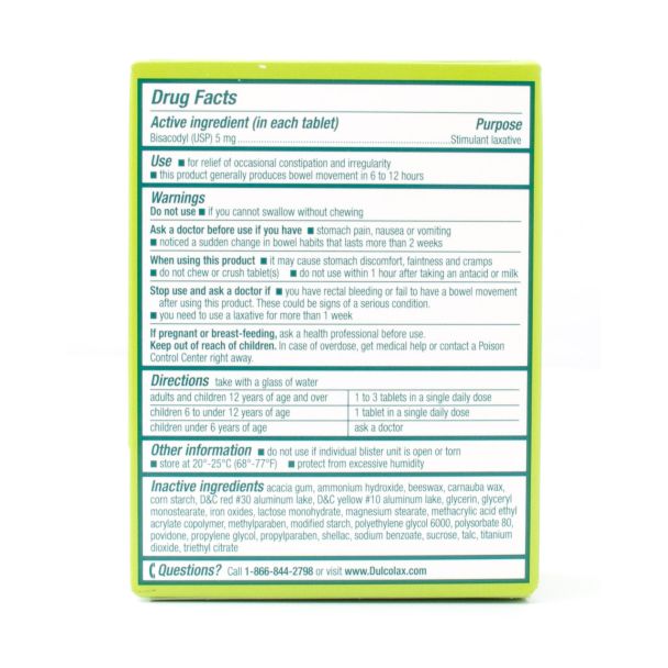 Dulcolax Overnight Laxative 180 Comfort Coated Tablets