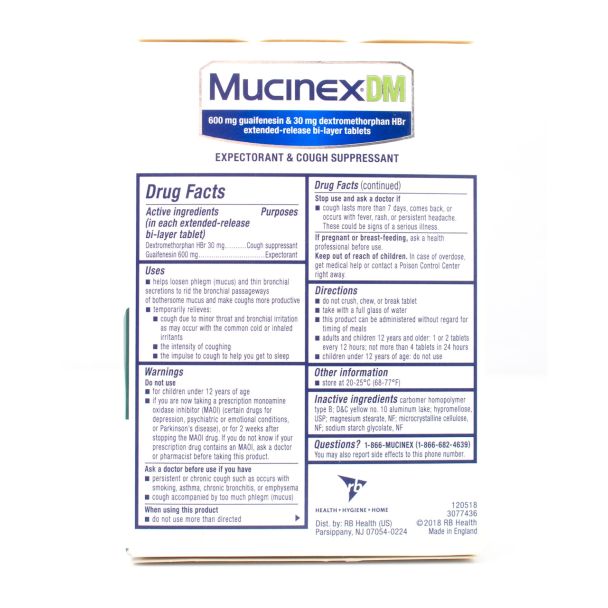 Mucinex DM Expectorant & Cough Suppressant Value Size 68 Tablets