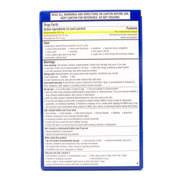 Theraflu Severe Cold Relief Nighttime Honey Lemon 6 Packets