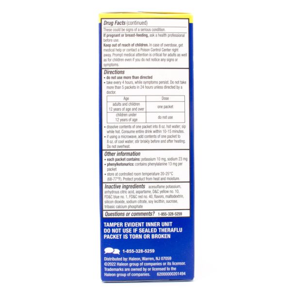 Theraflu Severe Cold Relief Nighttime Honey Lemon 6 Packets