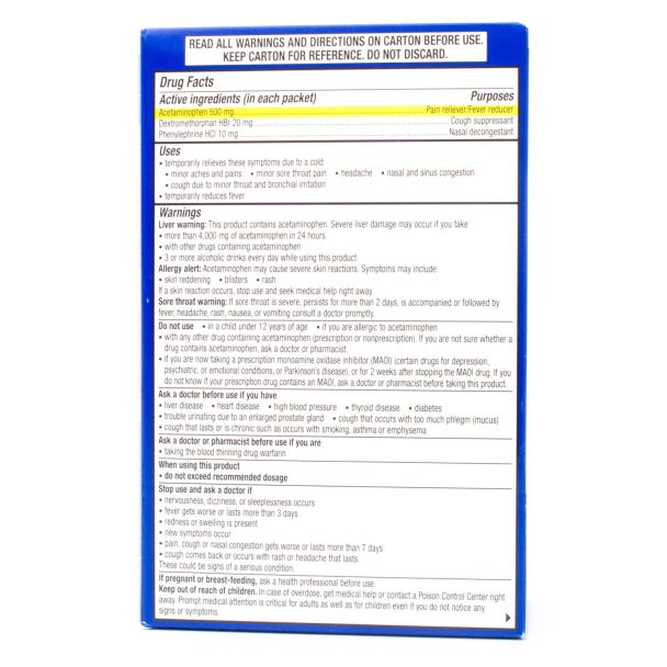 Theraflu Severe Cold Relief Daytime Formula Honey Lemon 6 Packets