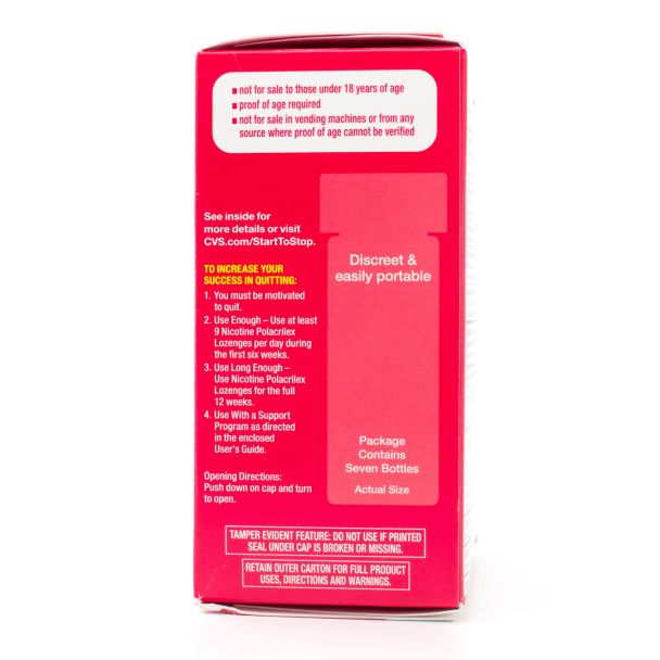 CVS Health Sugar Free Nicotine Lozenge Cherry Mini Lozenge 4 mg Value Size 189 Lozenges