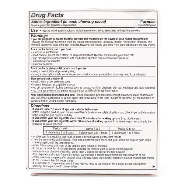 Nicorette Nicotine Gum Stop Smoking Aid 4 mg Fruit Chill Value Pack 160 Pieces