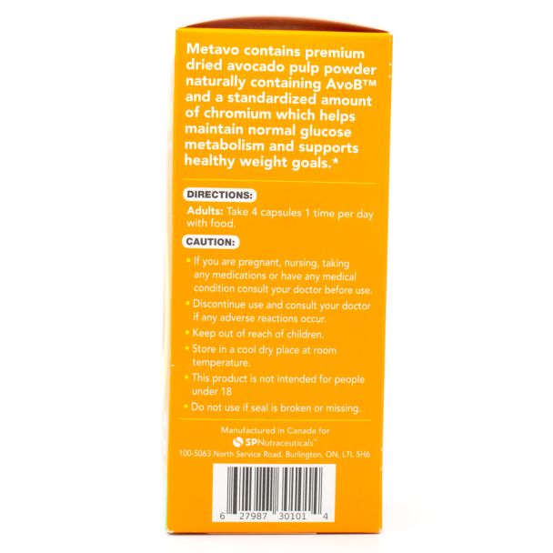 MetAvo Natural Metabolism Support Avocado Supplement 120 Veggie Capsules