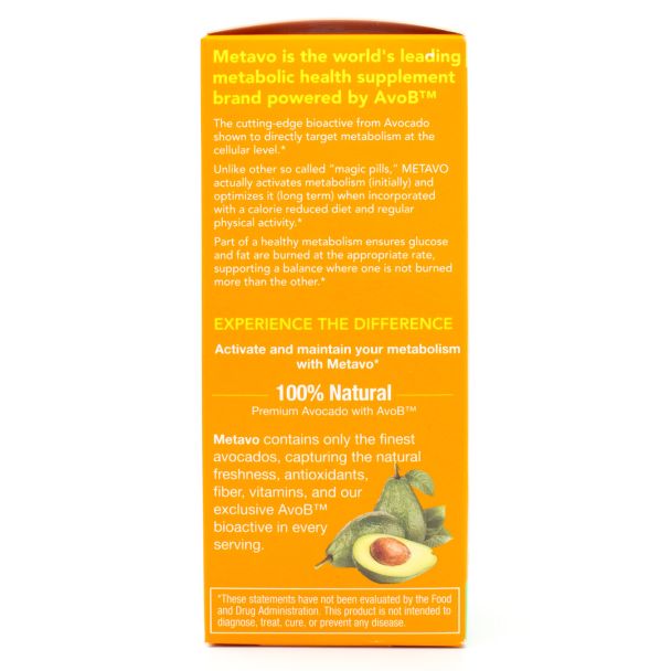 MetAvo Natural Metabolism Support Avocado Supplement 120 Veggie Capsules