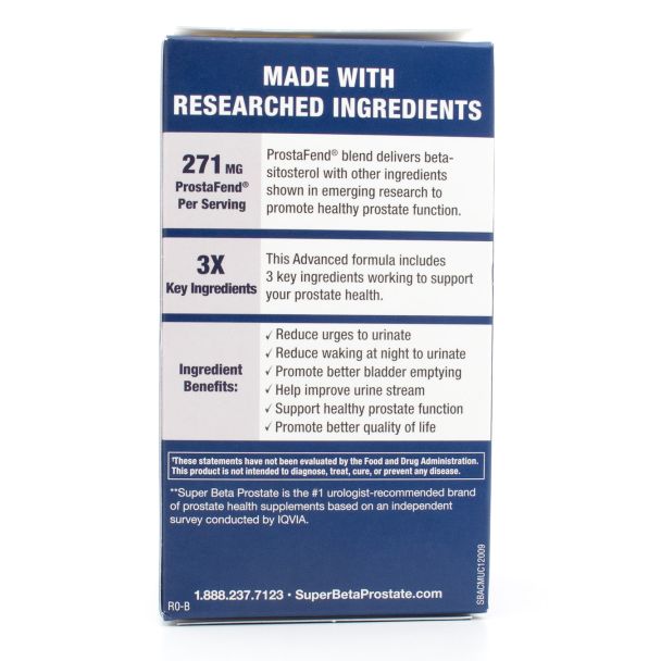 Super Beta Prostate Advanced Dietary Supplement with Beta-Sitosterol & Lycopene 120 Caplets