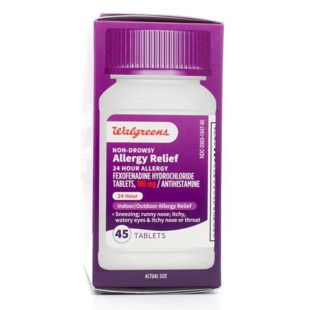 Walgreens Non-Drowsy Allergy Relief 24 Hour Antihistamine 45 Tablets