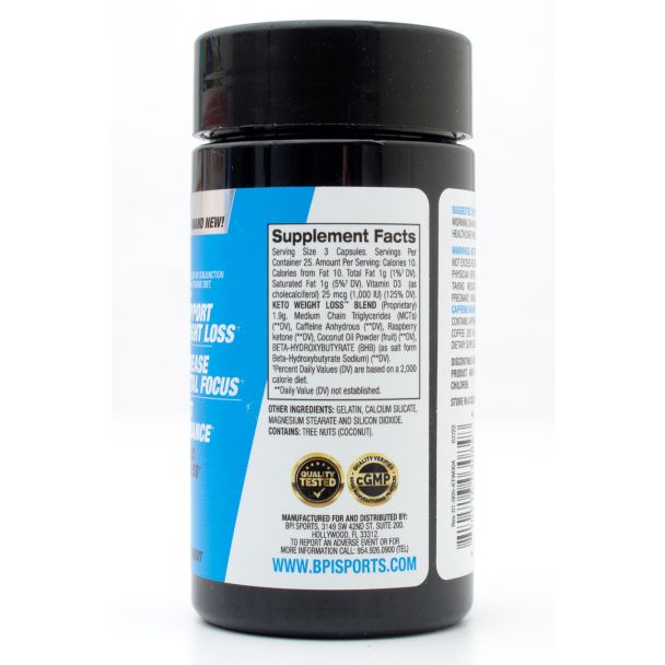 BPI Sports Keto Weight Loss Support 75 Capsules (25 Servings)