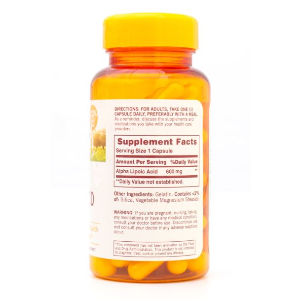 Sundown Non-GMO Alpha Lipoic Acid 600mg 60 Capsules