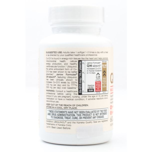 Jarrow Formulas Ubiquinol QH-absorb 100mg Max Absorbtion Heart Support 60 Softgels 