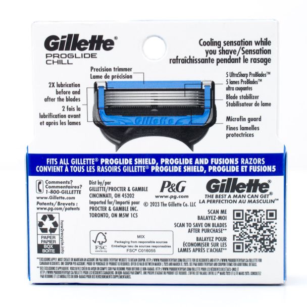 Gillette ProGlide Chill Replacement Razor Blades 4 Cartridges