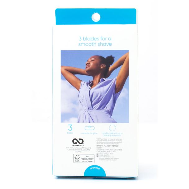 Gillette Venus Smooth 3 Blade Razor Kit 1 Razor & 6 Cartridges