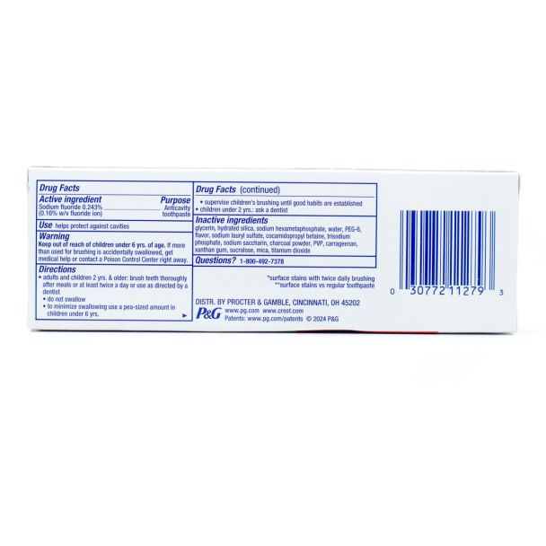 Crest 3D White Brilliance Charcoal Mint Fluoride Anticavity Toothpaste net wt 4.6 oz