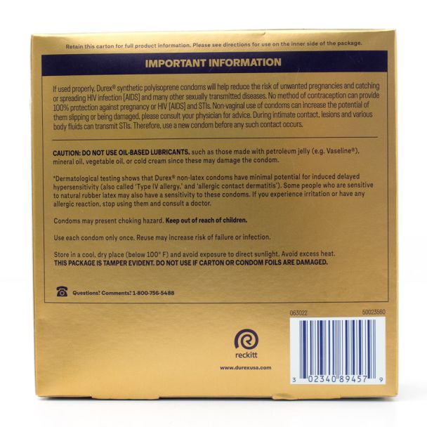 Durex Real Feel Non-Latex Regular Fit Polyisoprene Condoms 24 Count