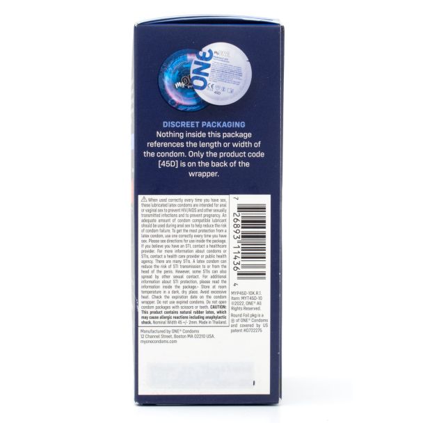 MyONE Perfect Fit Custom Width & Length Latex Condoms Super Snug 45D 5.2 inch Length 10 Count