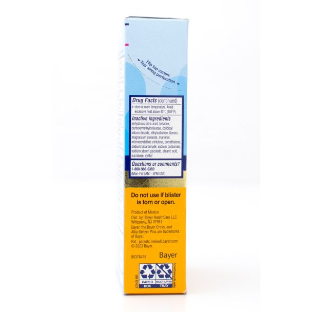 Alka-Seltzer Plus Cold & Flu Fizzy Chews Orange Flavor 20 Chewable Tablets