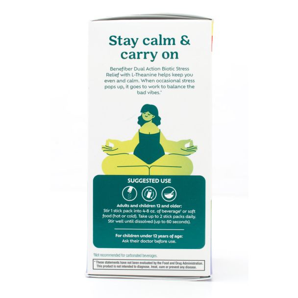 Benefiber Dual Action Biotic Prebiotic + Probiotics Stress Relief On The Go Mixed Berry 18 - 0.7 oz Packets