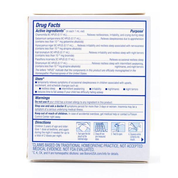 Boiron SleepCalm Kids Liquid Homeopathic Medicine 15 Pre-Measured .034 fl oz Doses