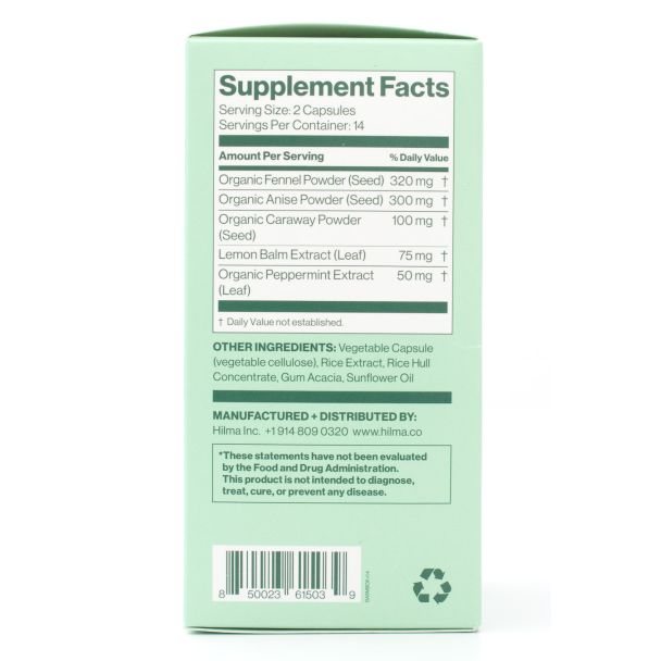 Hilma Gas + Bloat Relief Herbal Supplement 28 Capsules