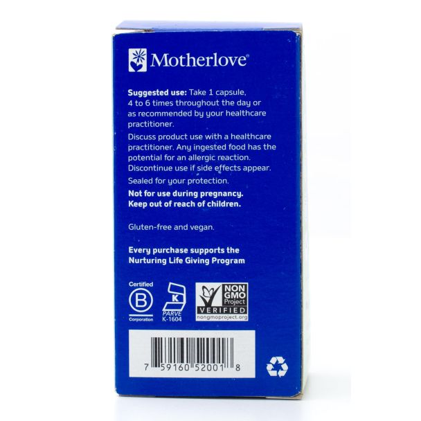 Motherlove More Milk Moringa Herbal Supplement 60 Liquid Capsules