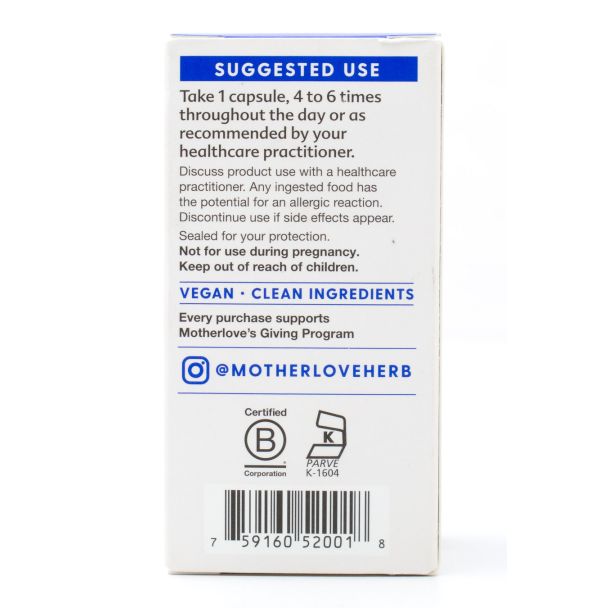 Motherlove More Milk Moringa Herbal Supplement 60 Liquid Capsules