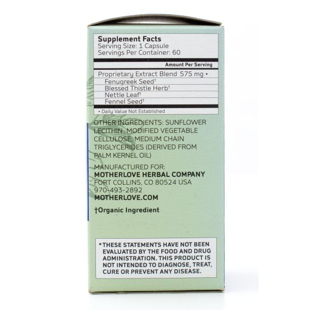 Motherlove More Milk Plus Herbal Supplement 60 Liquid Capsules