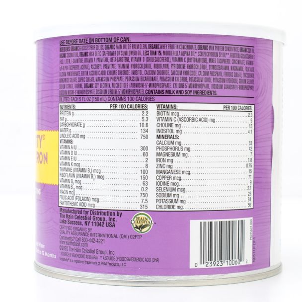 Earth's Best Organic Sensitivity Infant Formula with Iron 0-12 Months net wt 21 oz