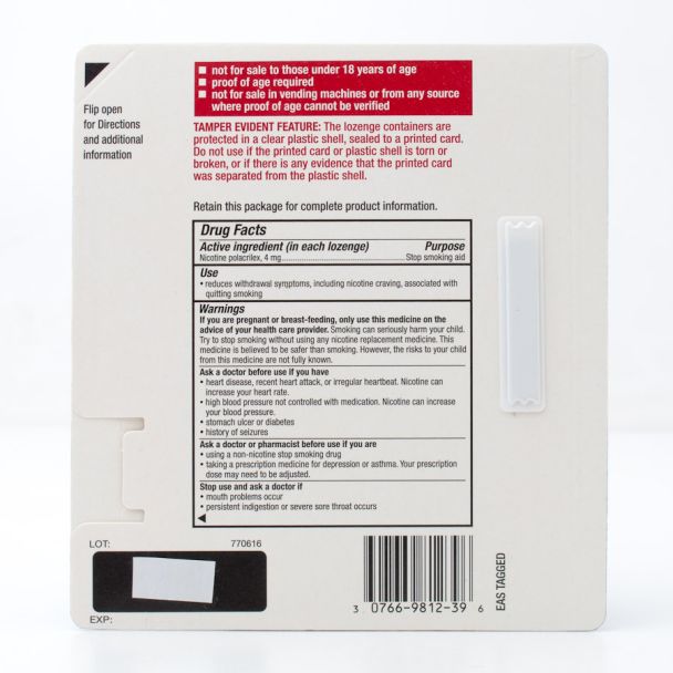 Nicorette Nicotine 4mg Stop Smoking Aid Lozenge Coated Ice Mint 80 Lozenges (4 Packages of 20)