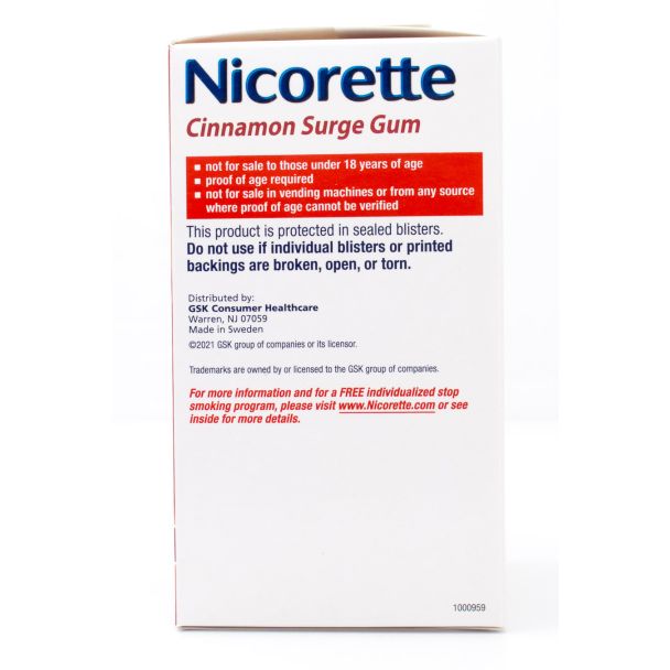 Nicorette Nicotine 4mg Stop Smoking Aid Gum Coated Cinnamon Surge Value Pack 160 Pieces