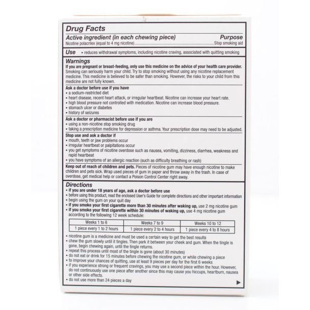 Nicorette Nicotine 4mg Stop Smoking Aid Gum Coated Spearmint Burst 100 Pieces