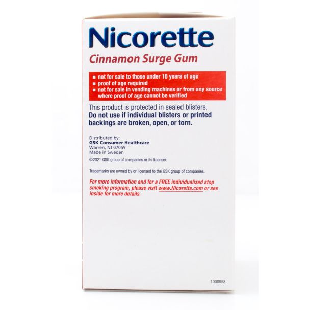 Nicorette Nicotine 2mg Stop Smoking Aid Gum Coated Cinnamon Surge Value Pack 160 Pieces