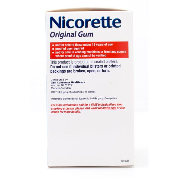 Nicorette Nicotine 4mg Stop Smoking Aid Gum Original Value Pack 170 Pieces