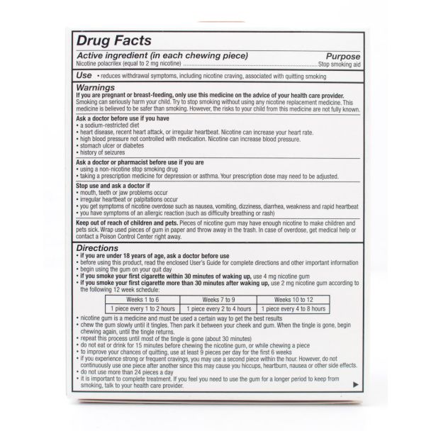 Nicorette Nicotine 2mg Stop Smoking Aid Gum Original Value Pack 170 Pieces