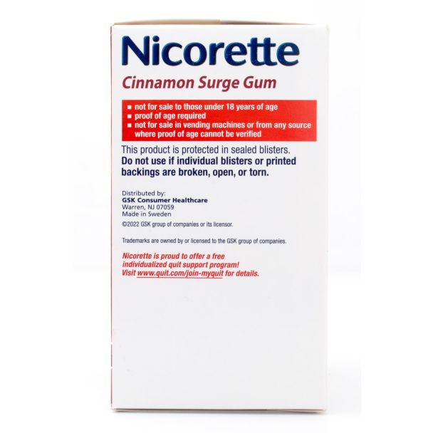 Nicorette Nicotine 4mg Stop Smoking Aid Gum Cinnamon Surge 160 Pieces