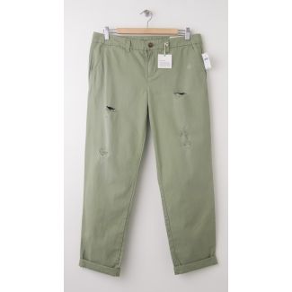 NEW Gap Destructed Broken-In Straight Khaki Pants in Light Olive