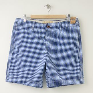 NEW Hollister Marina Park Shorts in Blue Gingham Plaid