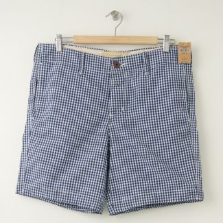 NEW Hollister Marina Park Shorts in Navy Gingham Plaid